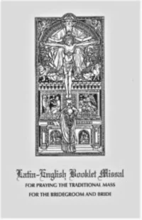 Latin/English Marriage Missal