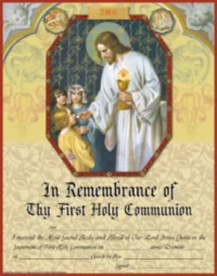 First Holy Communion Certificate