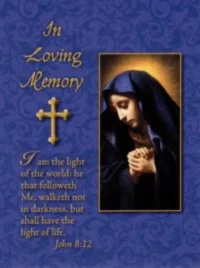 Sorrowful Mother Mass Card for the Decea