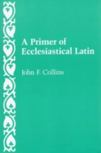 Primer of Ecclesiastical Latin
